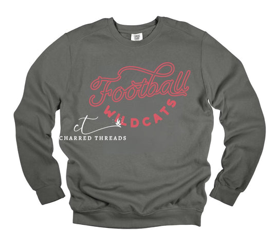 Carlisle Wildcats Retro Football Sweatshirt – Comfort Colors Crewneck | Crimson, Pepper, White