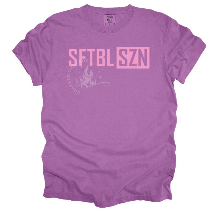 SFTBL SZN Tee | Softball Season Shirt | Minimal Softball Tee | Comfort Colors Neon Shirt