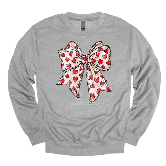 Coquette Hearts Bow Graphic Tee & Crewneck Sweatshirt