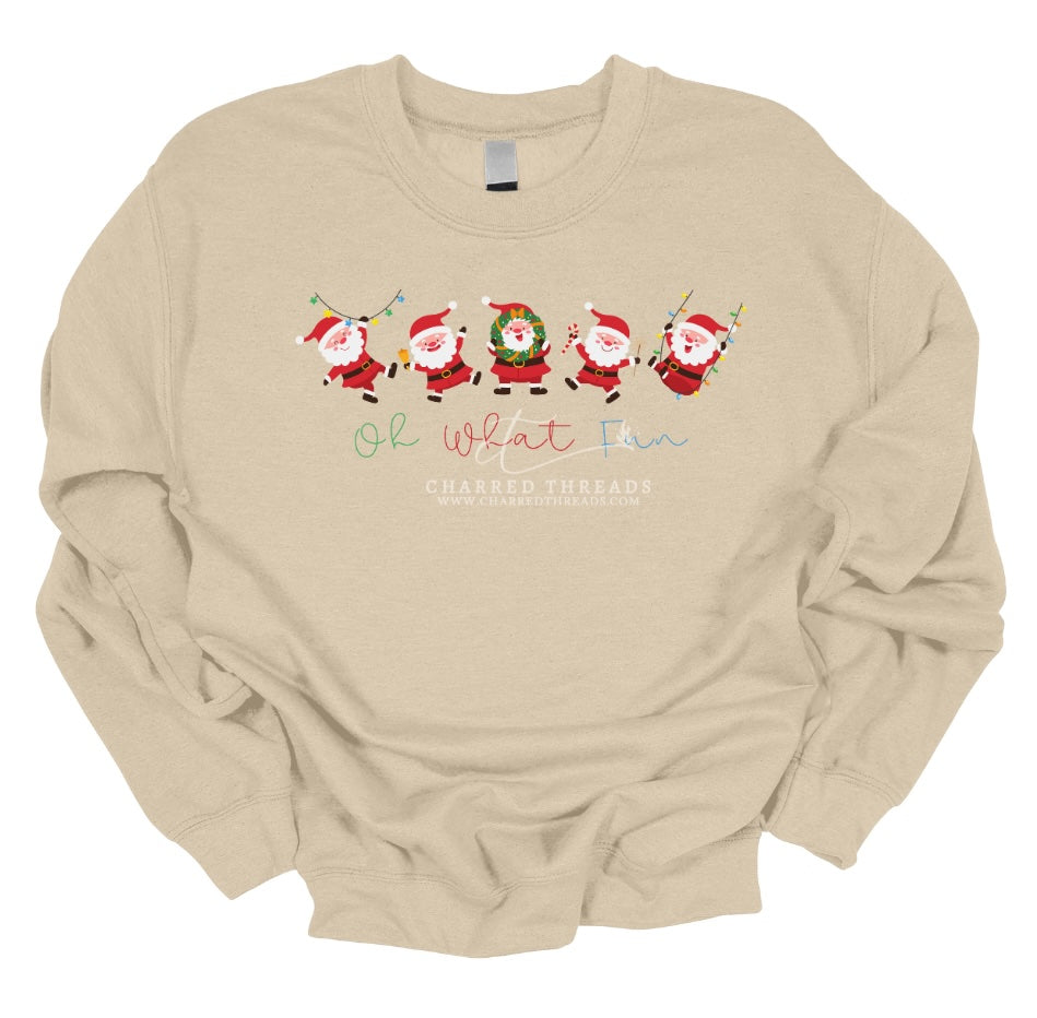 Oh What Fun – Santa Line Dancing Christmas Tee & Crewneck
