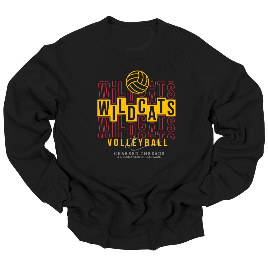 Wildcats Volleyball Repeat Pattern Collection | Tee, Long Sleeve, Crewneck & Hoodie