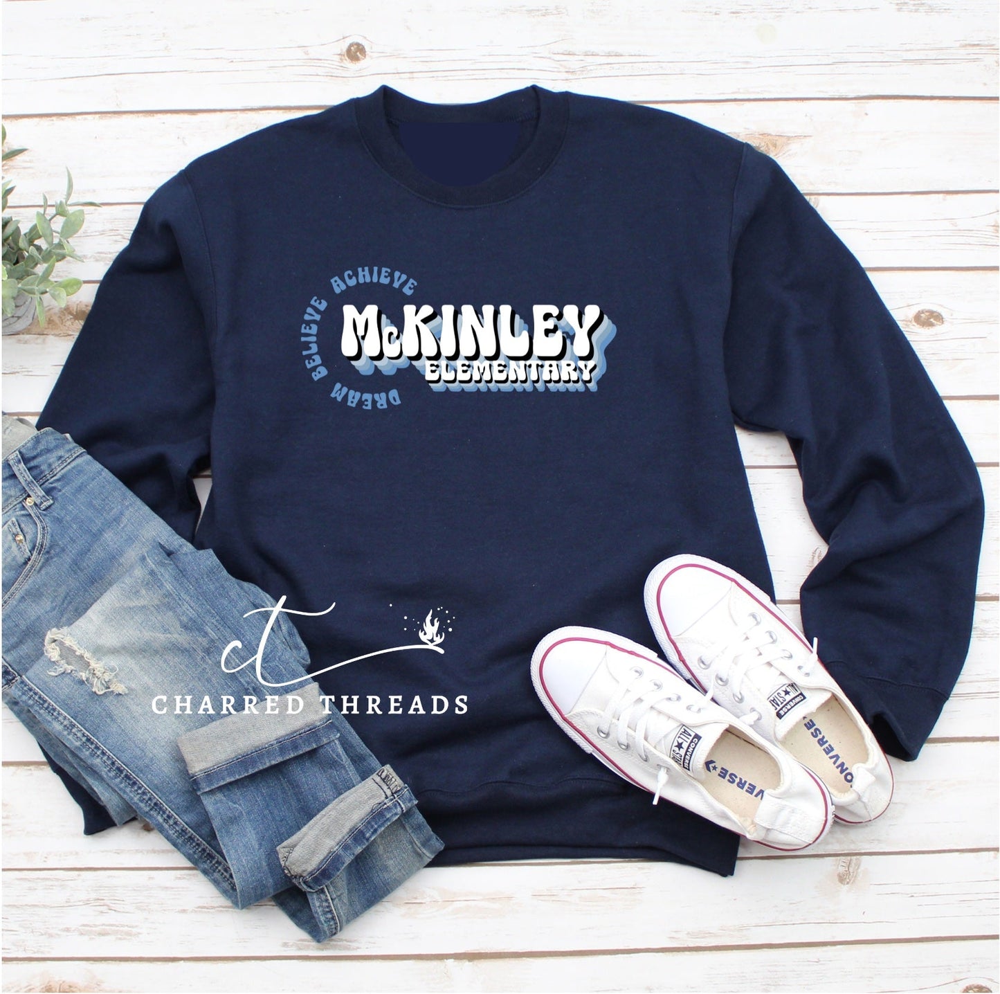 McKinley Elementary Dream Believe Achieve Crewneck Sweatshirt