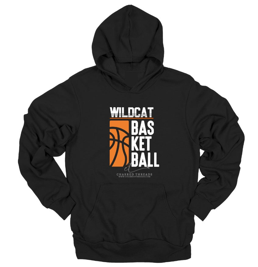 Vertical Stripe Wildcat Basketball Tee, Crewneck, or Hoodie | Infant–Adult Sizes | Black, Red, White, or Charcoal