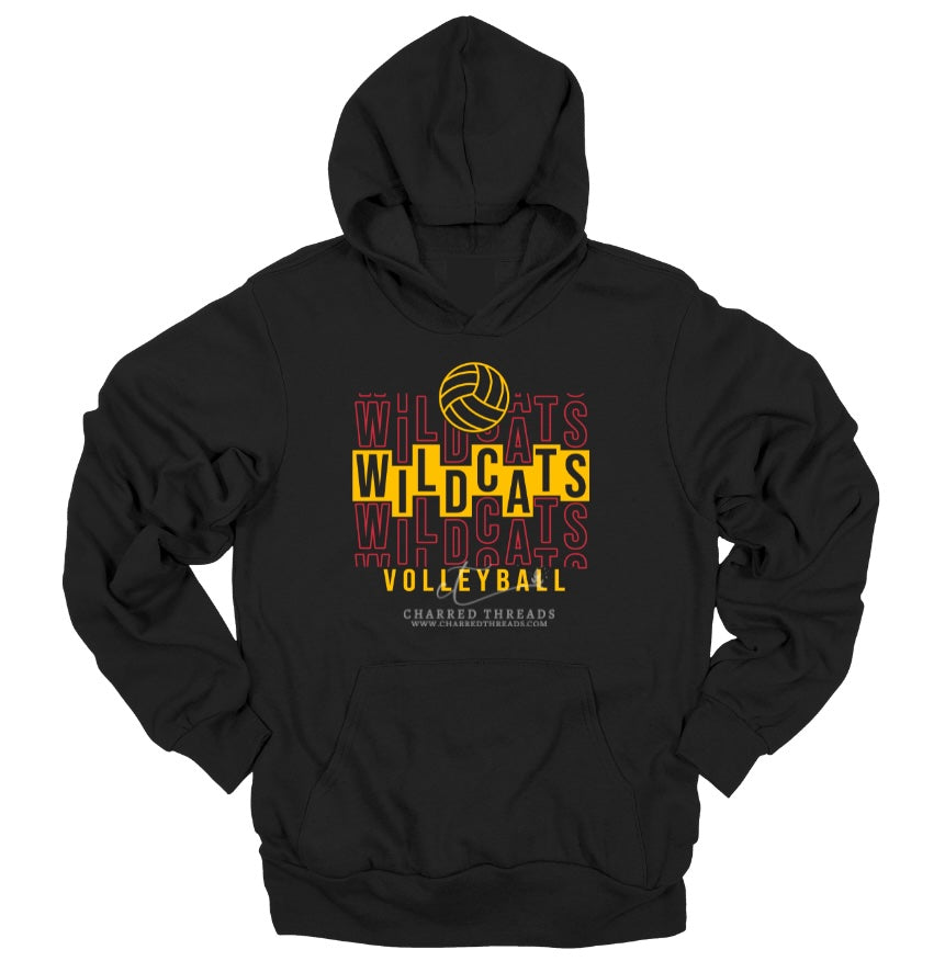 Wildcats Volleyball Repeat Pattern Collection | Tee, Long Sleeve, Crewneck & Hoodie