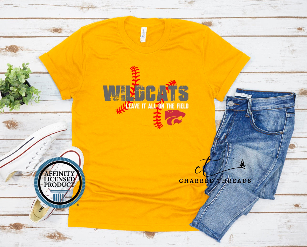 Wildcats Leave It All on the Field Short Sleeve Graphic T-Shirt