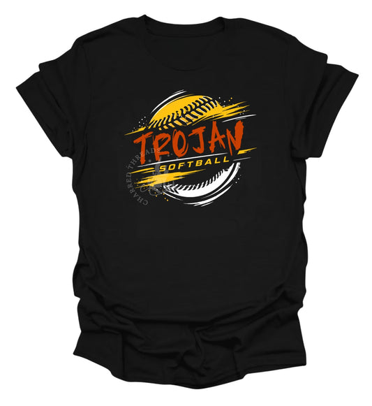 Pleasantville Trojans Softball Grunge Shirt | Vintage Softball Tee