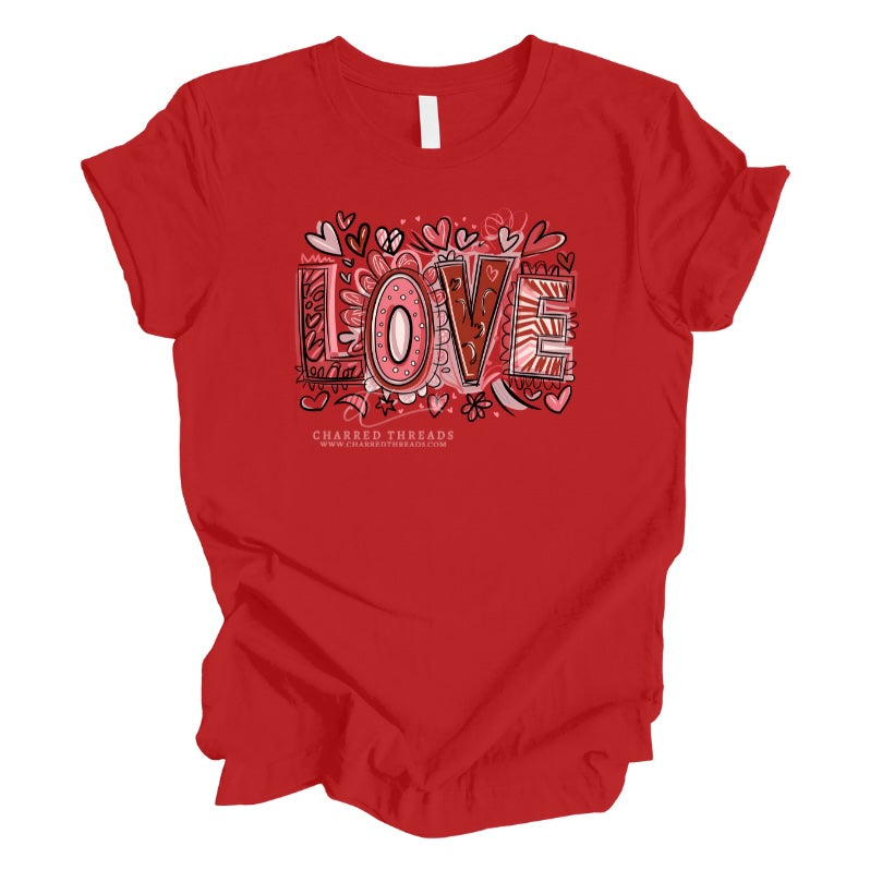 Doodle Love Graphic Tee & Crewneck Sweatshirt
