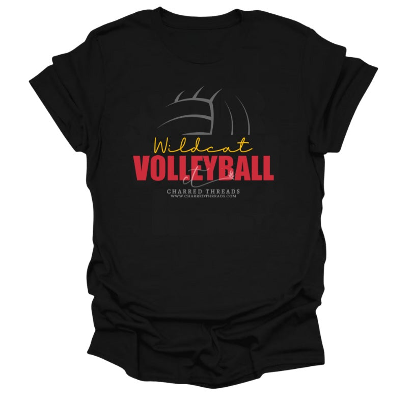 Wildcat Volleyball Arch Script Collection | Tee, Long Sleeve, Crewneck & Hoodie