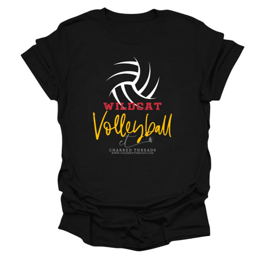 Wildcat Volleyball Script Swirl Collection | Tee, Long Sleeve, Crewneck & Hoodie