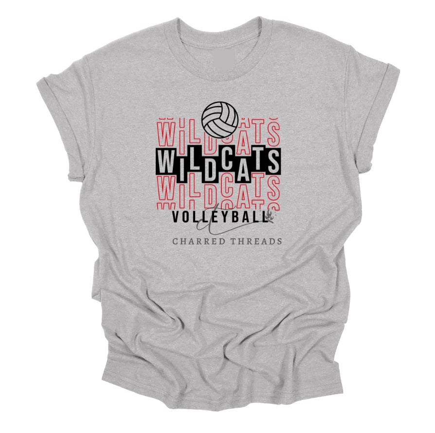 Wildcats Volleyball Repeat Pattern Collection | Tee, Long Sleeve, Crewneck & Hoodie