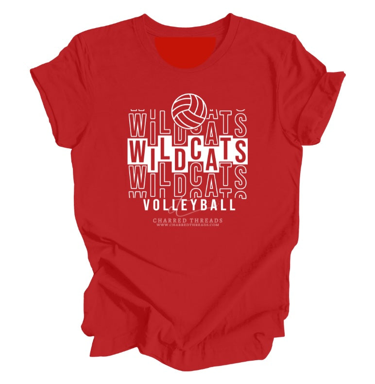 Wildcats Volleyball Repeat Pattern Collection | Tee, Long Sleeve, Crewneck & Hoodie