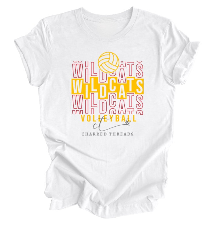 Wildcats Volleyball Repeat Pattern Collection | Tee, Long Sleeve, Crewneck & Hoodie