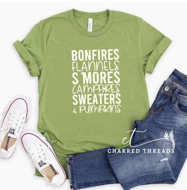 Bonfires Flannels S'Mores Short Sleeve Shirt