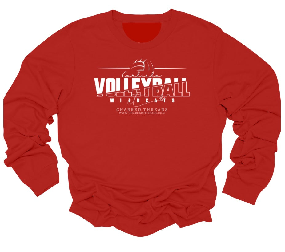 Carlisle Wildcats Split Letter Volleyball Collection | Tee, Long Sleeve, Crewneck & Hoodie