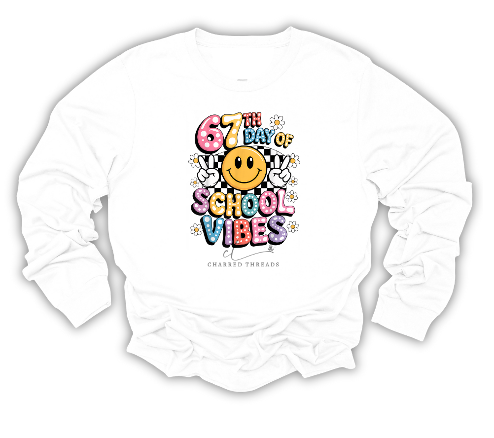 67th Day of School Vibes – Retro Smiley Apparel Collection