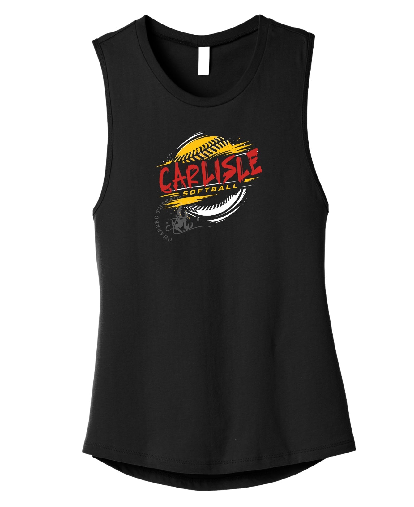 Carlisle Wildcats Softball Grunge Muscle Tank | Women’s Game Day Tank