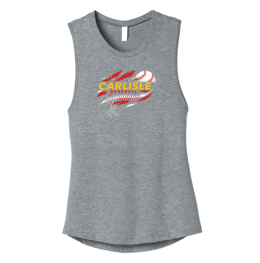 Carlisle Baseball Paint Stroke Muscle Tank | Women’s Game Day Tank