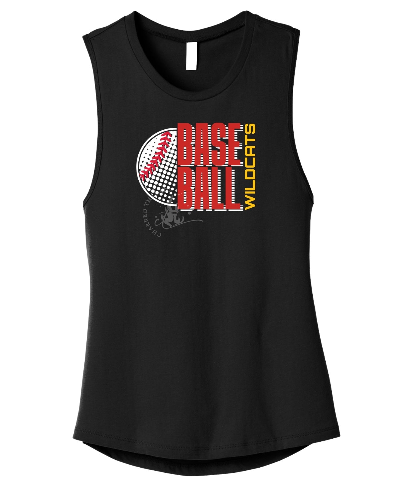 Carlisle Halftone Baseball Circle Muscle Tank | Women’s Game Day Tank