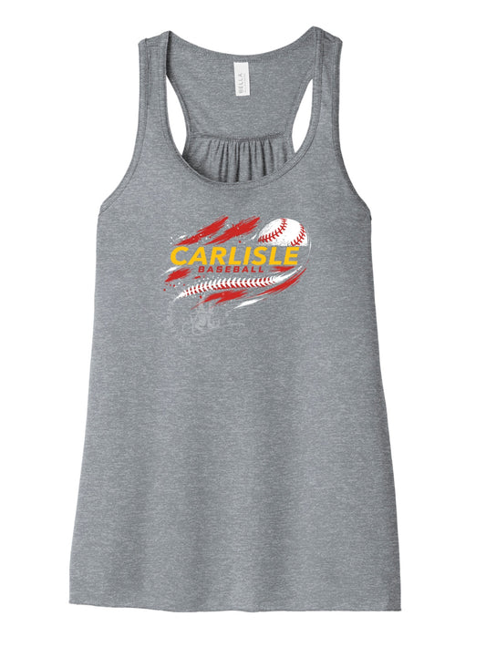 Carlisle Baseball Paint Stroke Flowy Racerback Tank | Women’s Baseball Tank