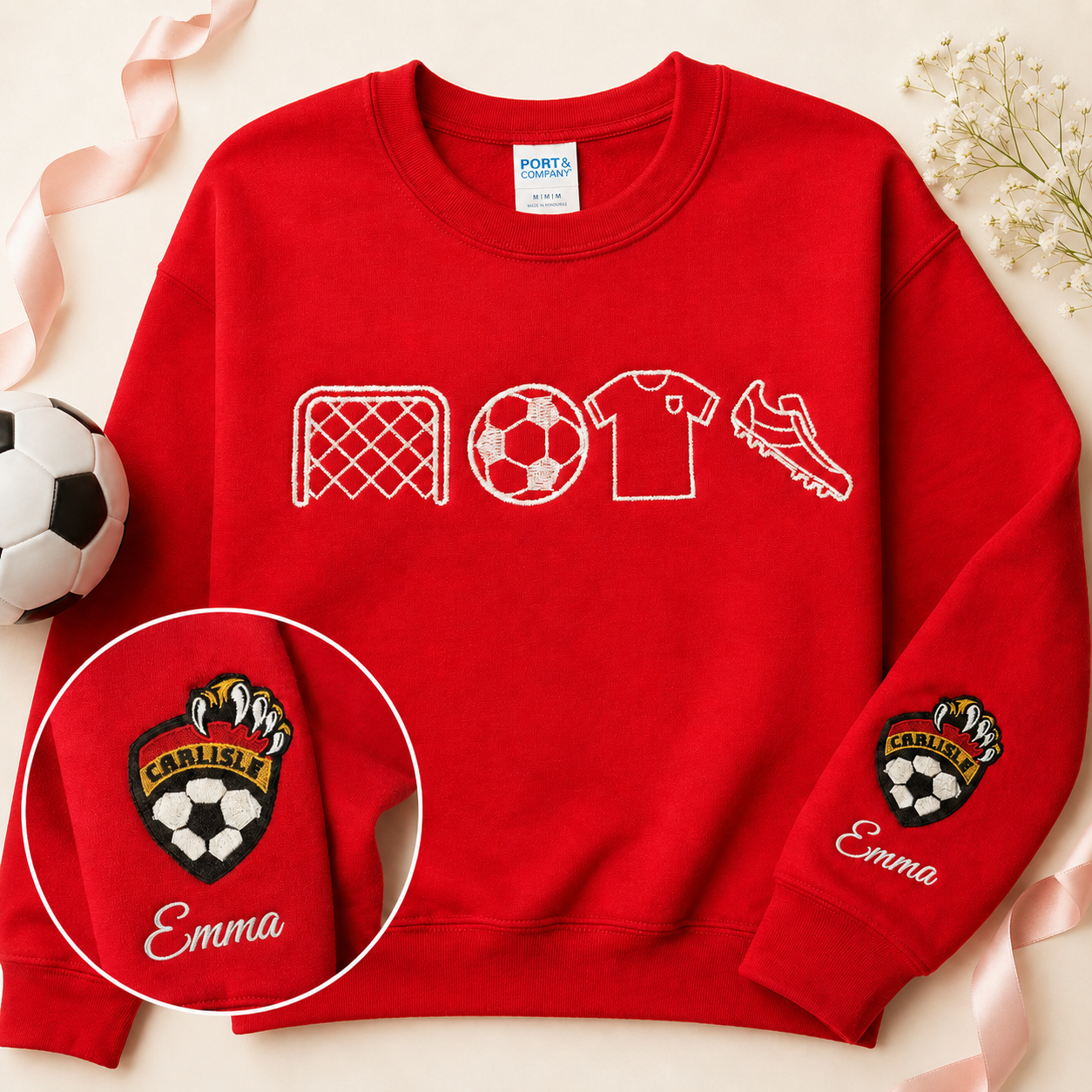 Personalized Carlisle Soccer Embroidered Crewneck Sweatshirt