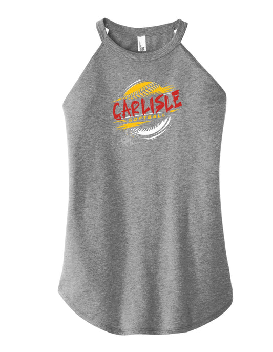 Carlisle Wildcats Softball Grunge Perfect Tri Rocker Tank | Women’s Carlisle Softball Tank
