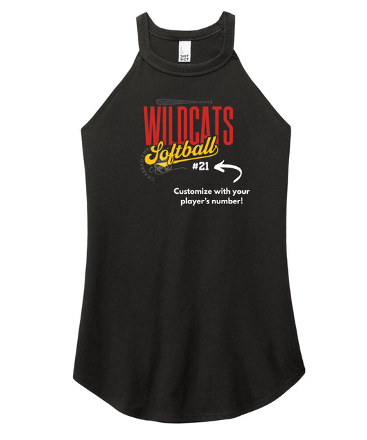 Carlisle Wildcats Softball Script Perfect Tri Rocker Tank | Women’s Carlisle Softball Tank