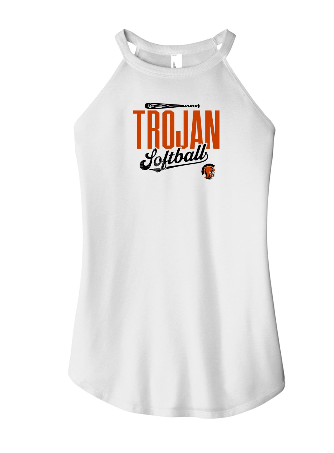 Pleasantville Trojans Softball Script Perfect Tri Rocker Tank | Women’s Pleasantville Softball Tank