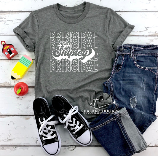 Personalized Name and Position Short Sleeve Graphic T-Shirt