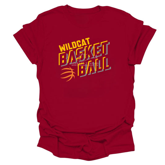Wildcat Basketball Graphic Tee – Tultex Brand (Cardinal & Black)