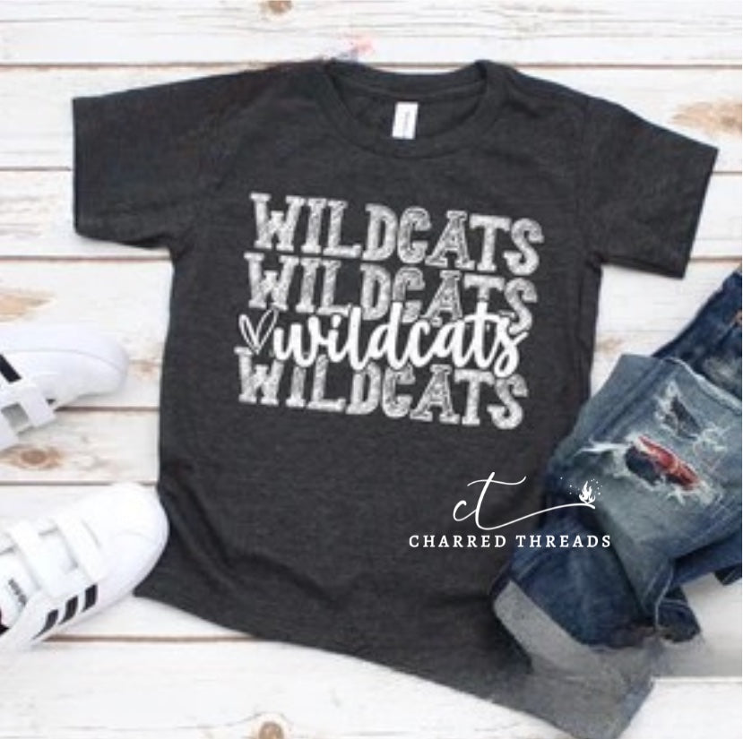 Stacked Wildcats YOUTH Short Sleeve Graphic T-Shirt