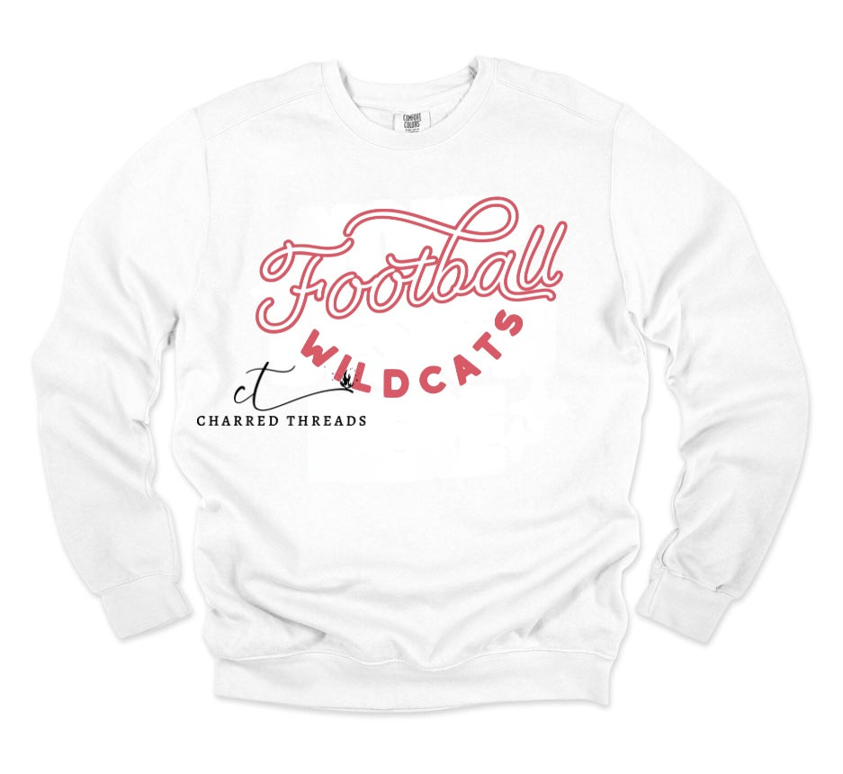 Carlisle Wildcats Retro Football Sweatshirt – Comfort Colors Crewneck | Crimson, Pepper, White
