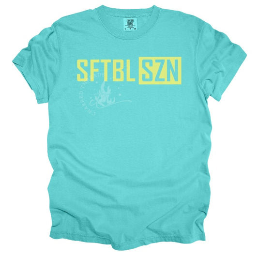 SFTBL SZN Tee | Softball Season Shirt | Minimal Softball Tee | Comfort Colors Neon Shirt