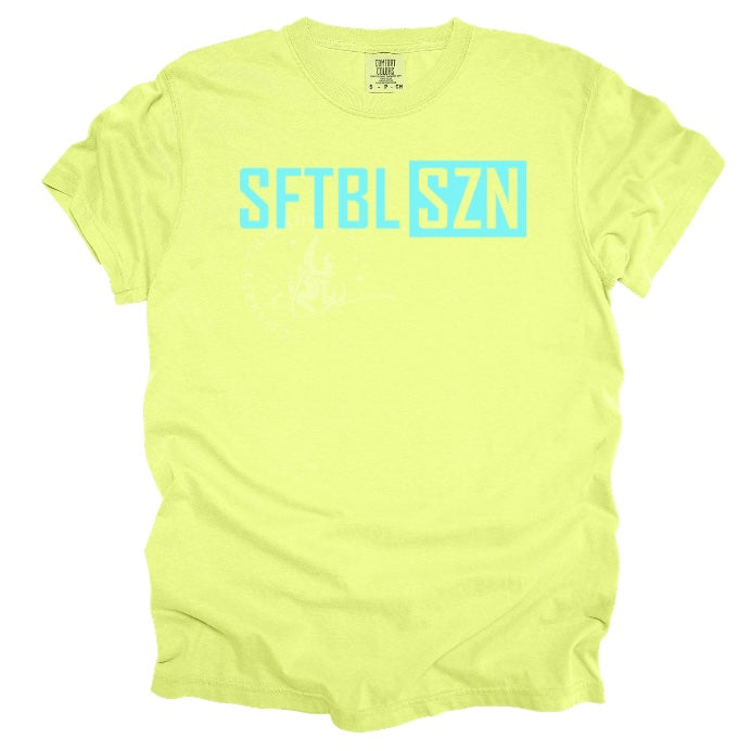 SFTBL SZN Tee | Softball Season Shirt | Minimal Softball Tee | Comfort Colors Neon Shirt