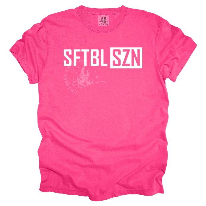 SFTBL SZN Tee | Softball Season Shirt | Minimal Softball Tee | Comfort Colors Neon Shirt