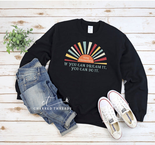 2023 King Elementary Dream Retro Crewneck Sweatshirt