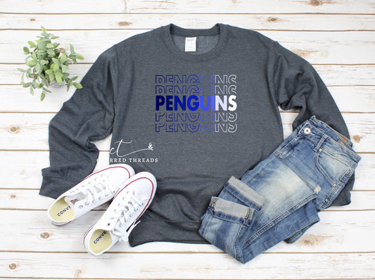 2023 Perkins Elementary Stacked Penguins Crewneck Sweatshirt