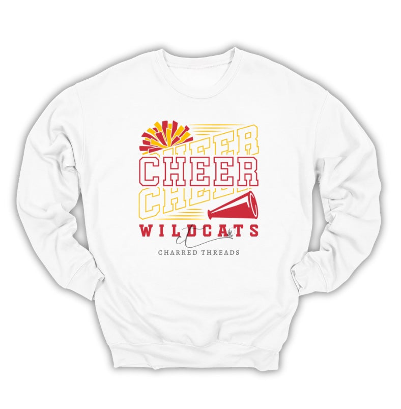 Wildcats Pom Power Cheer Collection | Tee, Crewneck, Hoodie, Shorts, or Joggers | Infant–Adult Sizes