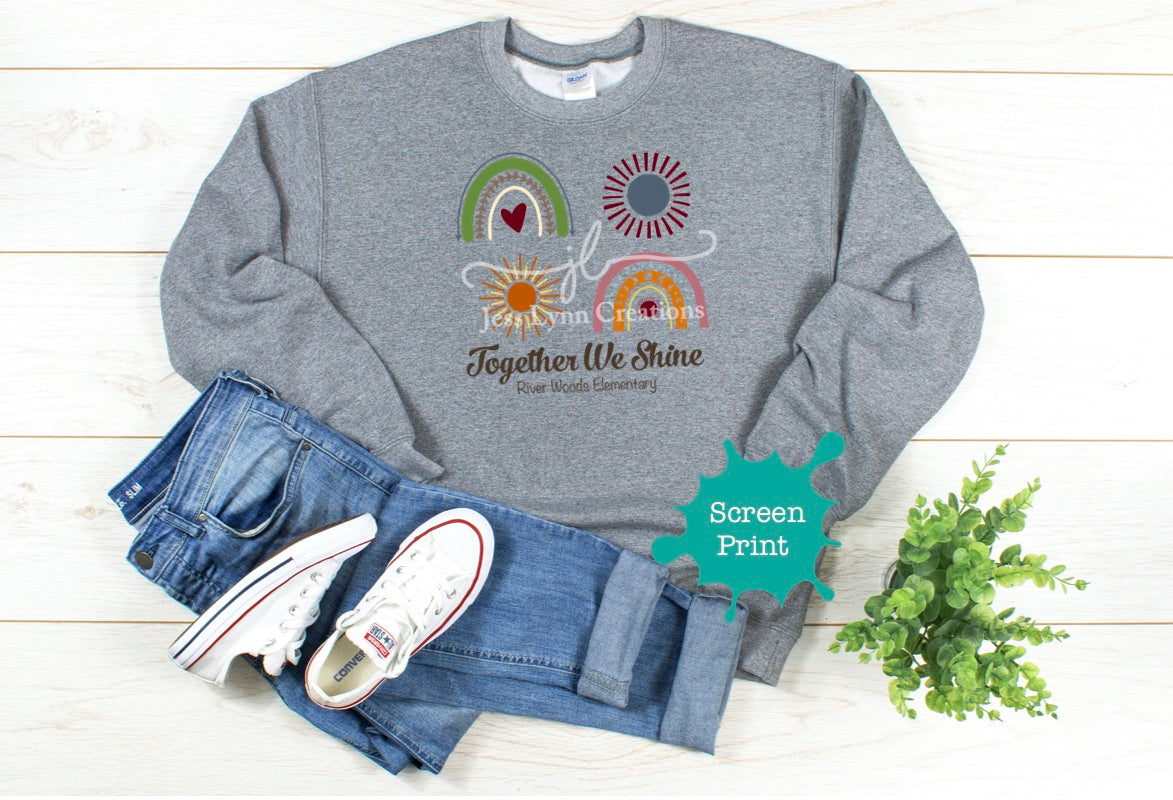 2021 River Woods Elementary Together We Shine Crewneck Sweatshirt