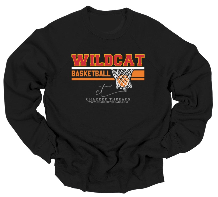 Wildcat Net Carlisle Basketball Tee, Crewneck, or Hoodie | Infant–Adult Sizes | Black, Red, White, or Charcoal