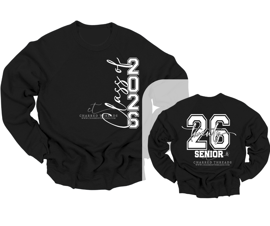 Class of 2026 Vertical Front & Back Senior Shirt Apparel Collection