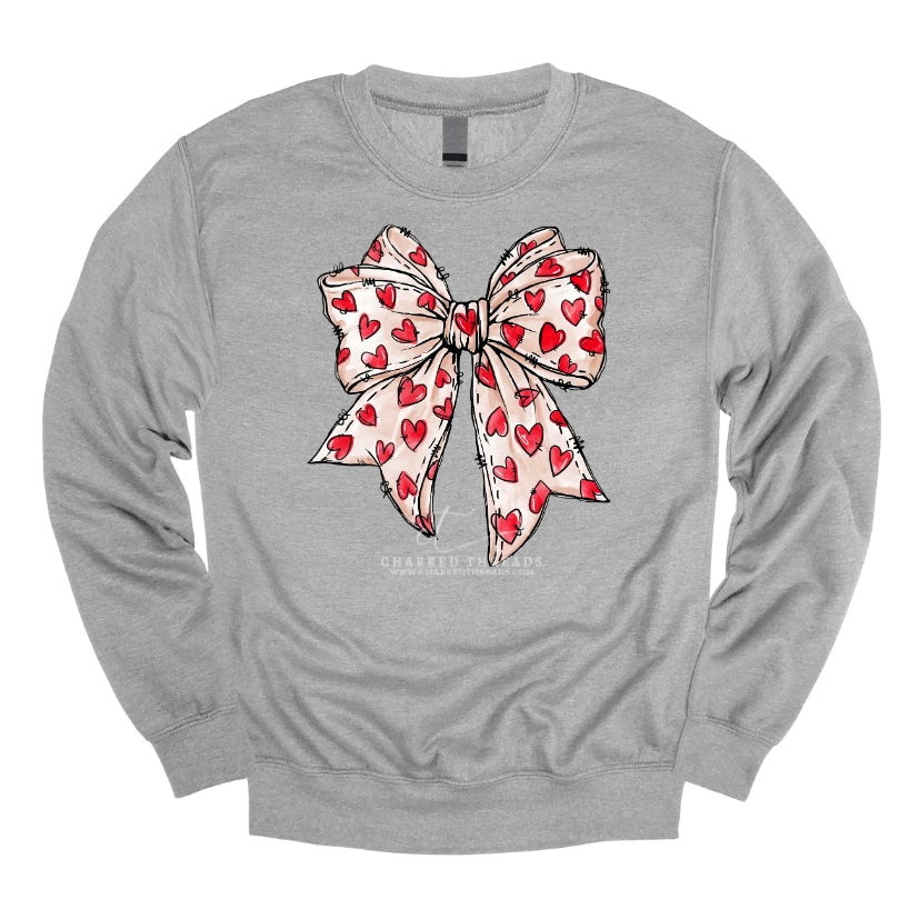 Coquette Hearts Bow Graphic Tee & Crewneck Sweatshirt
