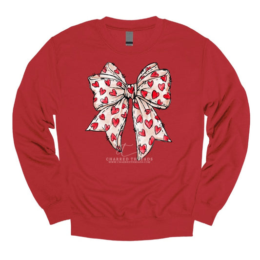 Coquette Hearts Bow Graphic Tee & Crewneck Sweatshirt