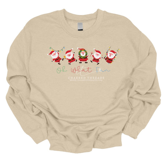 Oh What Fun – Santa Line Dancing Christmas Tee & Crewneck