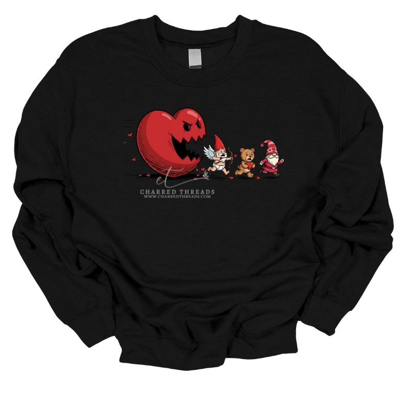 Pac-Man Valentine Tee & Crewneck – Funny Love Graphic