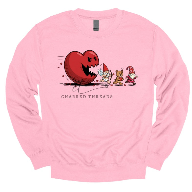 Pac-Man Valentine Tee & Crewneck – Funny Love Graphic