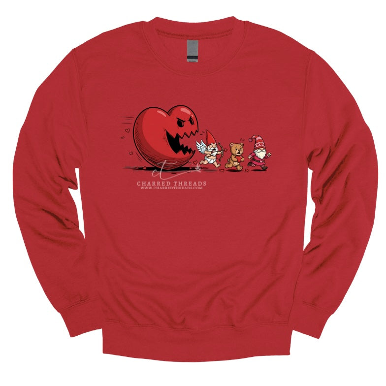 Pac-Man Valentine Tee & Crewneck – Funny Love Graphic