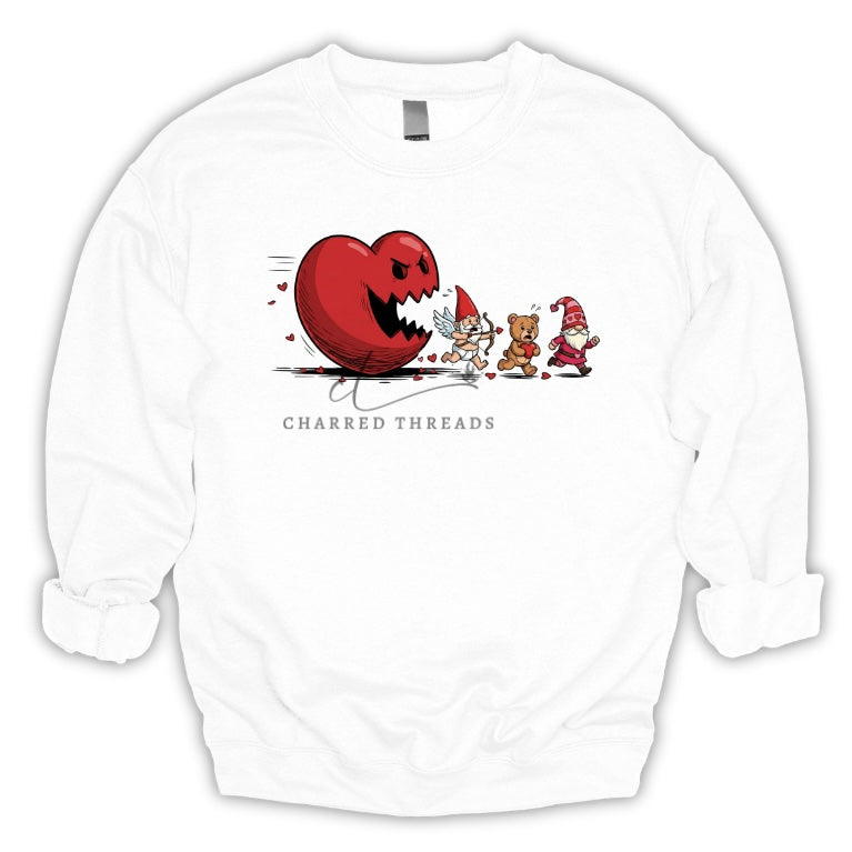 Pac-Man Valentine Tee & Crewneck – Funny Love Graphic