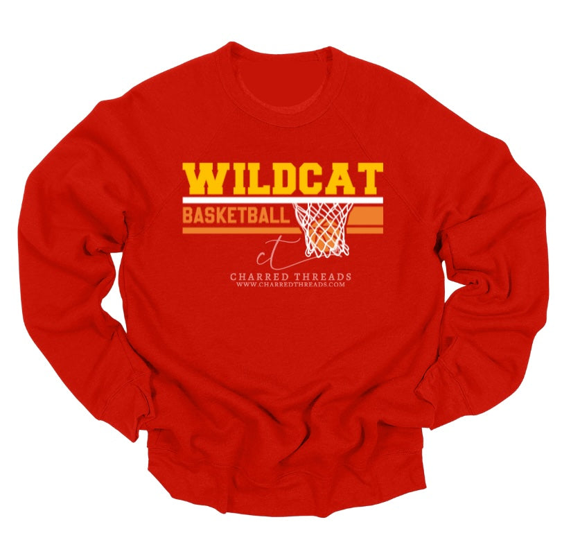 Wildcat Net Carlisle Basketball Tee, Crewneck, or Hoodie | Infant–Adult Sizes | Black, Red, White, or Charcoal