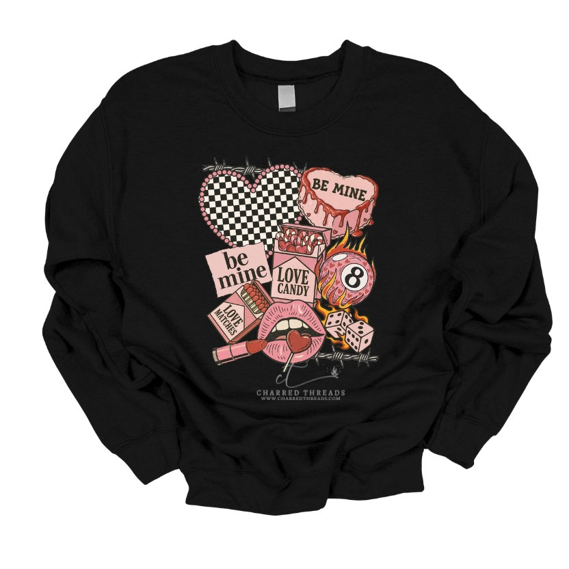 Retro Valentine Collage Graphic Tee & Crewneck Sweatshirt