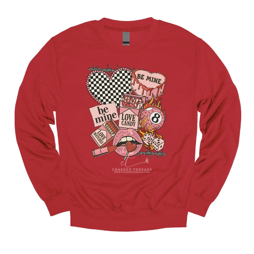 Retro Valentine Collage Graphic Tee & Crewneck Sweatshirt